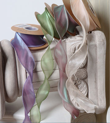 comprare Materiale artigianale fai-da-te nastro nero arco e tessuto di seta artificiale filato di coda di pesce per imballaggio di bouquet di fiori freschi fabbricazione online