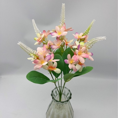 comprare 5 forchette Simulato Piccolo Crisantemo selvatico Fiore di plastica Prossetti di nozze Bouquet online manufacture