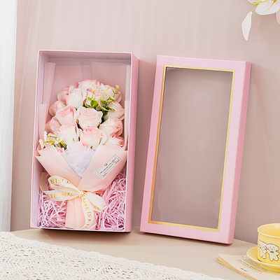comprare Scatola regalo di fiori di sapone da 18 rose, mazzo di fiori di sapone, San Valentino, regalo di Natale, piccolo regalo di compleanno, fornitura transfrontaliera fabbricazione online