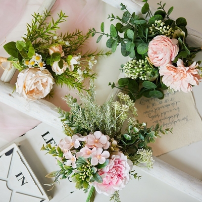 comprare Bottiglia di bouquet di margherite di fiori simulati, tavolo di fiori legati a mano, mazzo di fiori finti, oggetti di scena fotografici, fiori di seta transfrontalieri di successo online manufacture