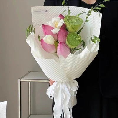 comprare 3D Artistico in rilievo impermeabile Fiore Arte Carta Kraft Decorativa Imballaggio regalo Fiorista Carta di avvolgimento per bouquet Imballaggio in molti colori online manufacture