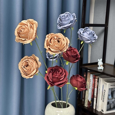 comprare Fiori Simulati, 3 Rose, Decorazioni per la Casa di Matrimonio, Composizione di Bouquet Fatti a Mano, Ornamento di Fiori Finti Transfrontalieri online manufacture