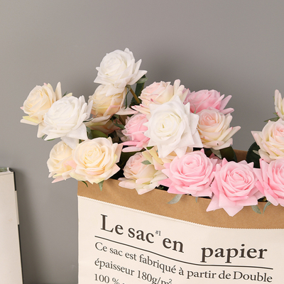 comprare Fabbricazione a base di fiori Simulazione della texture dei fiori Decorazione per matrimoni rosa idratante Decorazione per il soggiorno casa Decorazione per il soggiorno Fiore di seta Fiore di rosa falso online manufacture