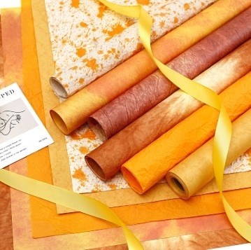 comprare Confezione di carta speciale Partysu per composizioni floreali fai-da-te arancione dorato autunnale Partysu online manufacture
