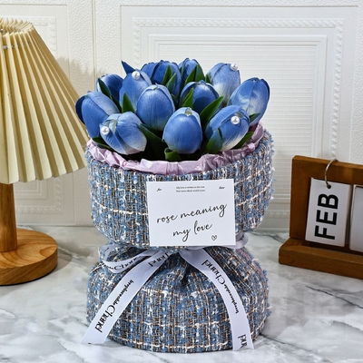 comprare Bouquet di sapone di tulipani, piccolo stile profumo, Festival Qixi, San Valentino, regalo per il giorno degli insegnanti per il ragazzo e la ragazza, bouquet di sapone online manufacture