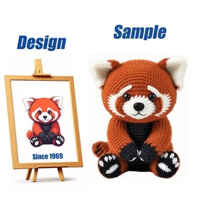 comprare Peluche ripieni di giocattoli lavorati a maglia Peluche personalizzati Simpatico Amigurumi Panda Peluche ripiene Giocattoli di animali selvatici Panda Bambola di peluche all'uncinetto fabbricazione online