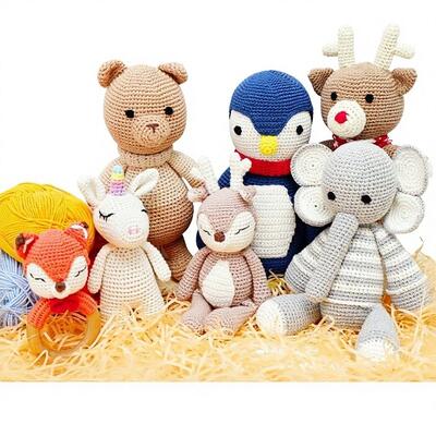 comprare Animale carino fatto a mano all'uncinetto bambola rifinita in tessuto di cotone giocattolo regalo per bambini con imbottitura in cotone PP 31-50 cm fabbricazione online