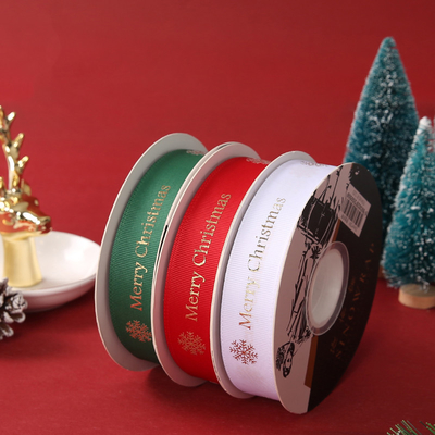 comprare Nastro a 1 pollici del Grosgrain del nastro 2.5cmX50Y del Grosgrain di Natale dell'imballaggio del regalo di Buon Natale online manufacture
