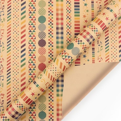 comprare Rotolo riciclabile 80gsm della carta da imballaggio di Natale di Kraft 90 piedi quadrati di carta da imballaggio online manufacture