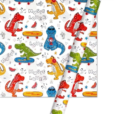 comprare Il dinosauro bianco ha modellato 50CMX70CM che il regalo avvolge il rotolo di carta per il pacchetto dei giocattoli online manufacture