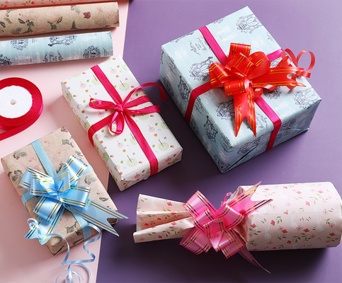 comprare Il fiore giallo riciclato ha modellato la carta da imballaggio di carta da imballaggio 2m di Kraft online manufacture