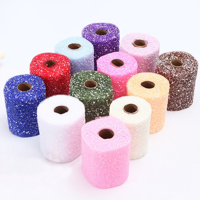 comprare Neve bianca Dots Organza Tulle Rolls Wrapping Mesh Fabric 15cm x 5 yarde online manufacture