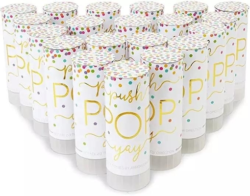 Un buon prezzo. Mini cannone dei coriandoli all'ingrosso della maniglia con la carta dell'aria di potere di PrintMetallic della festa nuziale di alta qualità in linea