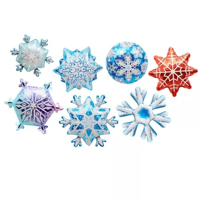 Un buon prezzo. Pallone del di alluminio del fiocco di neve del pallone della decorazione della finestra di Natale di Wholesal per la decorazione di Natale in linea