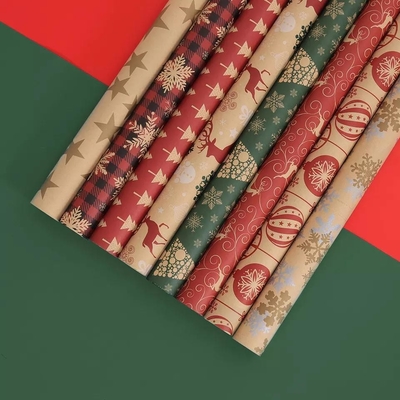Un buon prezzo. Carta da regalo natalizia 50 * 70 cm 80 g Confezione di carta regalo in carta Kraft in linea