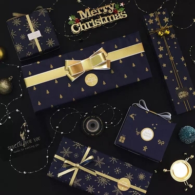 Un buon prezzo. Rotoli di carta da regalo personalizzati in bianco e nero classici Rotoli di carta da regalo di Natale in linea