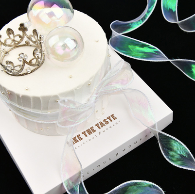 Buon prezzo Nastri a coda di pesce di Mesh Flowers Gifts Ribbons Illusion delle scatole da pasticceria dei mazzi 3cm in linea
