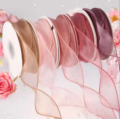 Un buon prezzo. larghezza a coda di pesce del nastro 40mm dell'organza del rotolo 10yard del fiore di seta del pizzo per il regalo in linea