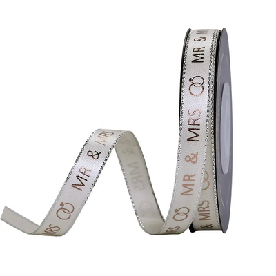 Un buon prezzo. Single Face Wedding Decorate Gift Boxes Packaging Custom Silk Satin Printed Ribbon Logo in linea