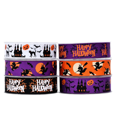 Un buon prezzo. Grosgrain Stampato Nastro di Halloween Con Logo Per Decorazioni Di Festa In Gift Wrap in linea