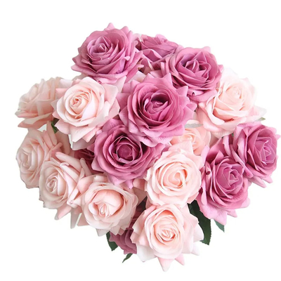 Un buon prezzo. Fiori di rosa artificiale a fusto singolo Fiori di San Valentino Fiore di seta Nuovo matrimonio Bouquet di rosa in linea