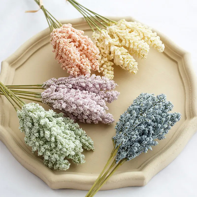 Un buon prezzo. Decorazione domestica Spike di bacche di schiuma Mini Falso Fiore di vaniglia Fiori di respiro artificiale del bambino in linea