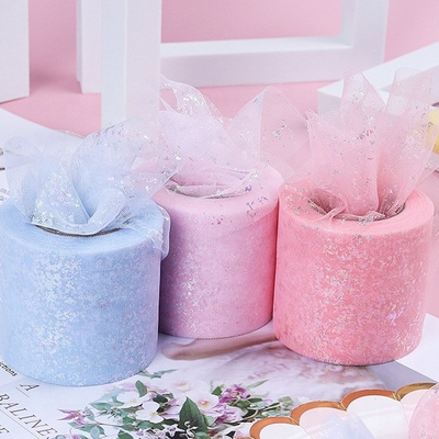 Un buon prezzo. Poliester Organza Tulle Rolls con disegno multicolore traspirante in linea