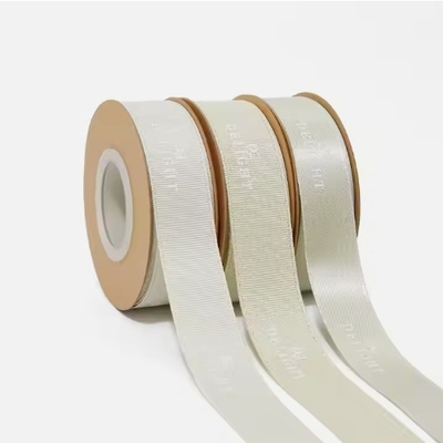 Un buon prezzo. Nastro in rilievo personalizzato per imballaggi artigianali Polyester sostenibile Glitter Satin Grosgrain in linea