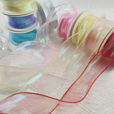 Un buon prezzo. Cintura di seta rosa di organza per l' imballaggio del regalo di nozze in linea