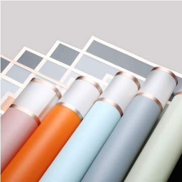 Un buon prezzo. Lizhiran Rose Gold Edge Space Jelly Film Wrapping Paper Simple Border Waterproof Translucent Matte Bouquet Paper all'ingrosso in linea