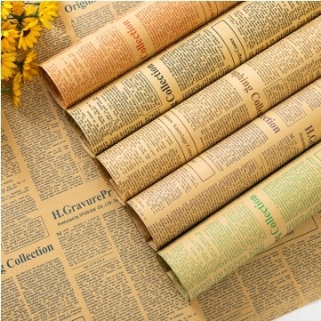 Un buon prezzo. 50*70cm carta da imballaggio di fiori in stile giornale inglese vintage per imballaggio regalo in linea