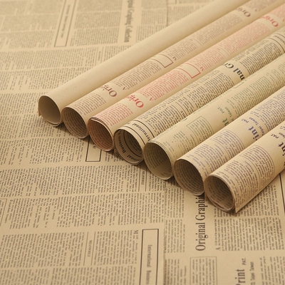 Un buon prezzo. Carta di avvolgimento per giornali per bouquets materiale di imballaggio floreale - carta kraft vintage in linea