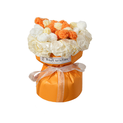 Un buon prezzo. 11x13cm Mini Bouquet di fiori Puff Bouquet a maglia Prodotto finito Fiori artificiali a colori multipli per la festa della mamma in linea