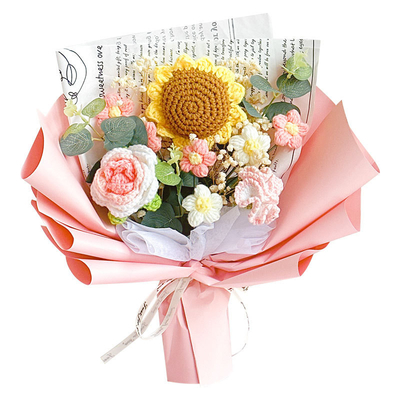 Un buon prezzo. Bouquet di girasole e rose artigianali perfetto per i regali della Festa della Mamma o di San Valentino in linea