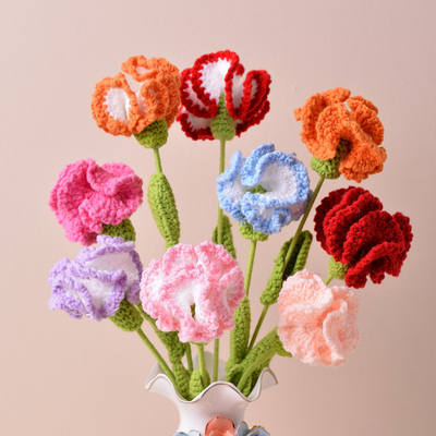 Un buon prezzo. 10x20cm Maglioni a maglia di garofano Fiori artificiali Imitazione Fiori in colori multipli Perfetto regalo per la Festa della Mamma in linea