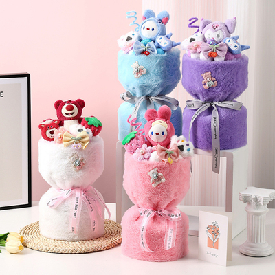 Un buon prezzo. Bambole Plush Cartone animato Giorno dei Bambini Regalo Incantevole Bouquet Prodotto finito 1° Giugno Carino Regalo di compleanno per bambini in linea