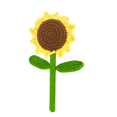 Un buon prezzo. Giant girasole e rosa campione bouquet giallo e marrone cotone creativo regalo a maglia artigianale per San Valentino in linea
