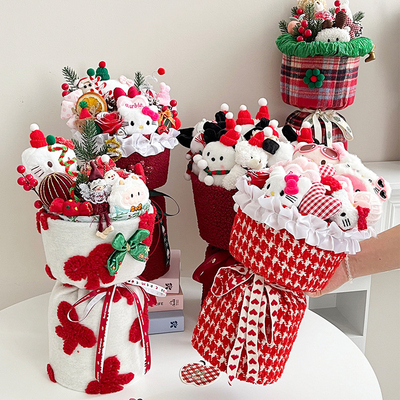 Un buon prezzo. Bambole di tessuto di Natale Finito Bouquet regalo di Natale regalo di compleanno per la ragazza in linea