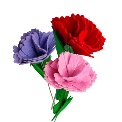 Un buon prezzo. Kit di artigianato di fiori in feltro per la festa della mamma Bouquet di garofano per bambini Prescolari in linea