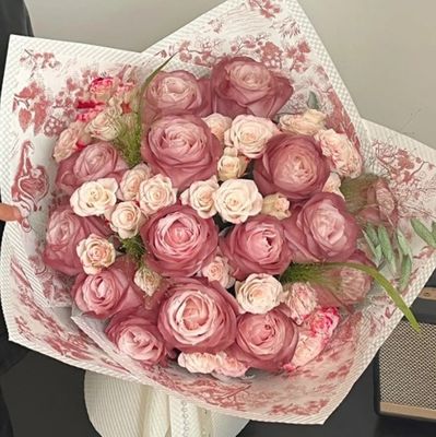 Un buon prezzo. Flower Love Afternoon Black Tea Carta di avvolgimento retro, carta in rilievo per l'arte floreale, carta di avvolgimento per fiori stampata, negozio di fiori carta in rilievo artigianale in linea