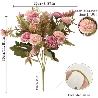 Un buon prezzo. Simulazione Decorazione di matrimonio rosa polverosa d'argento Festa di Natale Fiori di rosa Oro Fiori di seta artificiale Bouquet in linea