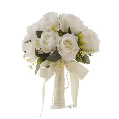 Un buon prezzo. Al dettaglio Bouquet di fiori di rosa di seta Decorativi Fiori di matrimonio Bouquets da sposa in linea