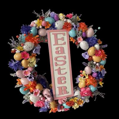 Un buon prezzo. Uova Senmasine Giraffa di Pasqua per porta d'ingresso Decorazione di primavera Mista Uova di plastica colorate Foglie artificiali Fiori Giraffe in linea