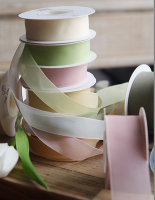 Un buon prezzo. 4cm di colore massello gelatina neve garza bouquet di fiori nastro di imballaggio nastro di imballaggio floreale materiali floreali regalo torta nastro di imballaggio in linea