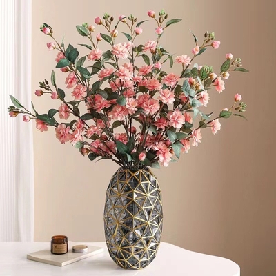 Un buon prezzo. Fiori artificiali di camelia, composizioni floreali di camelia a più teste, rami lunghi, fiori artificiali, decorazione domestica in linea