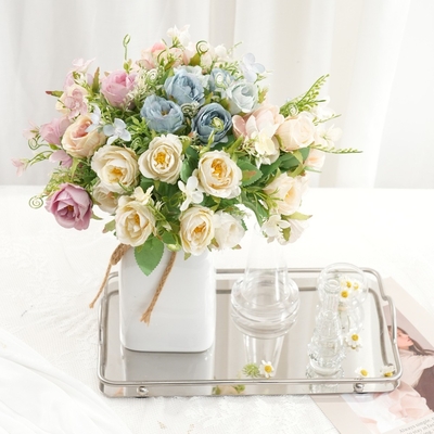 Un buon prezzo. Rosetta di melograno finita Simulato Bouquet Ins Stile Decorazione domestica Fiori artificiali Decorazione scena di matrimonio in linea