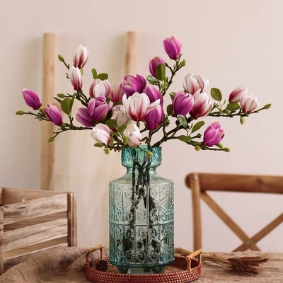 Un buon prezzo. Magnolia fiore artificiale casa soggiorno tavolo da pranzo fiore artificiale decorativo in linea