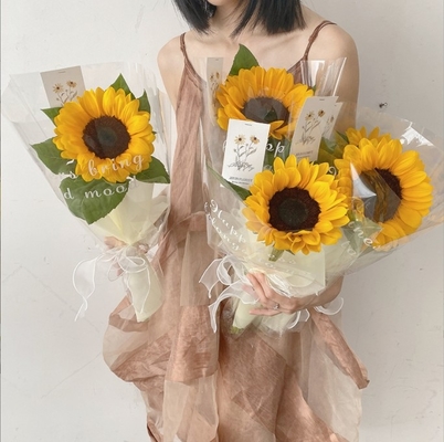 Un buon prezzo. Giornata dell'insegnante inglese trasparente opp plastica impermeabile cellophane materiale di imballaggio per fiori Fiore di girasole Bocchetto di carta da imballaggio in linea