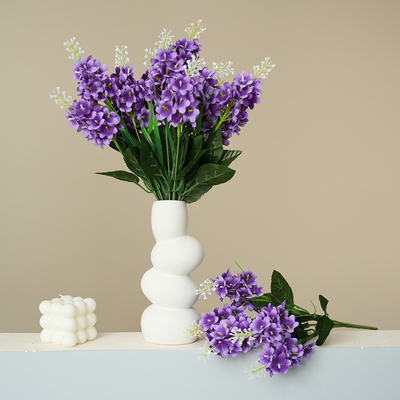 Un buon prezzo. Simulated 5-head hyacinth and lavender bouquet outdoor flower arrangement for wedding hall roadways and home decoration flower arrangement in linea
