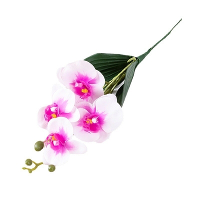 Un buon prezzo. Il fiore di simulazione Phalaenopsis a quattro teste casa decorazione morbida piccolo ramo Phalaenopsis decorazione colla 3D tocco fiore artificiale si vende bene oltre confine in linea